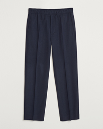  Wool Drawstring Trousers Navy