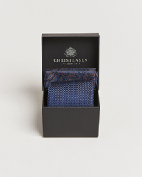  Box Set Silk 8 cm Tie And Pocket Square Navy