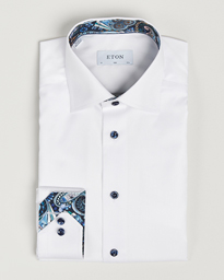  Slim Fit Signature Twill Contrast Shirt White