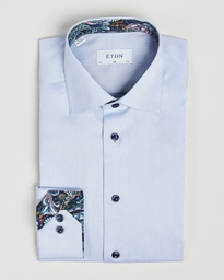  Slim Fit Signature Twill Contrast Shirt Blue