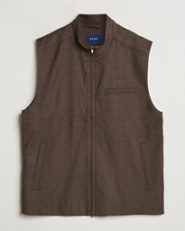  Wool Flannel Vest Dark Brown