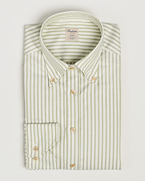  Slimline Vintage Stripe Oxford Shirt Green