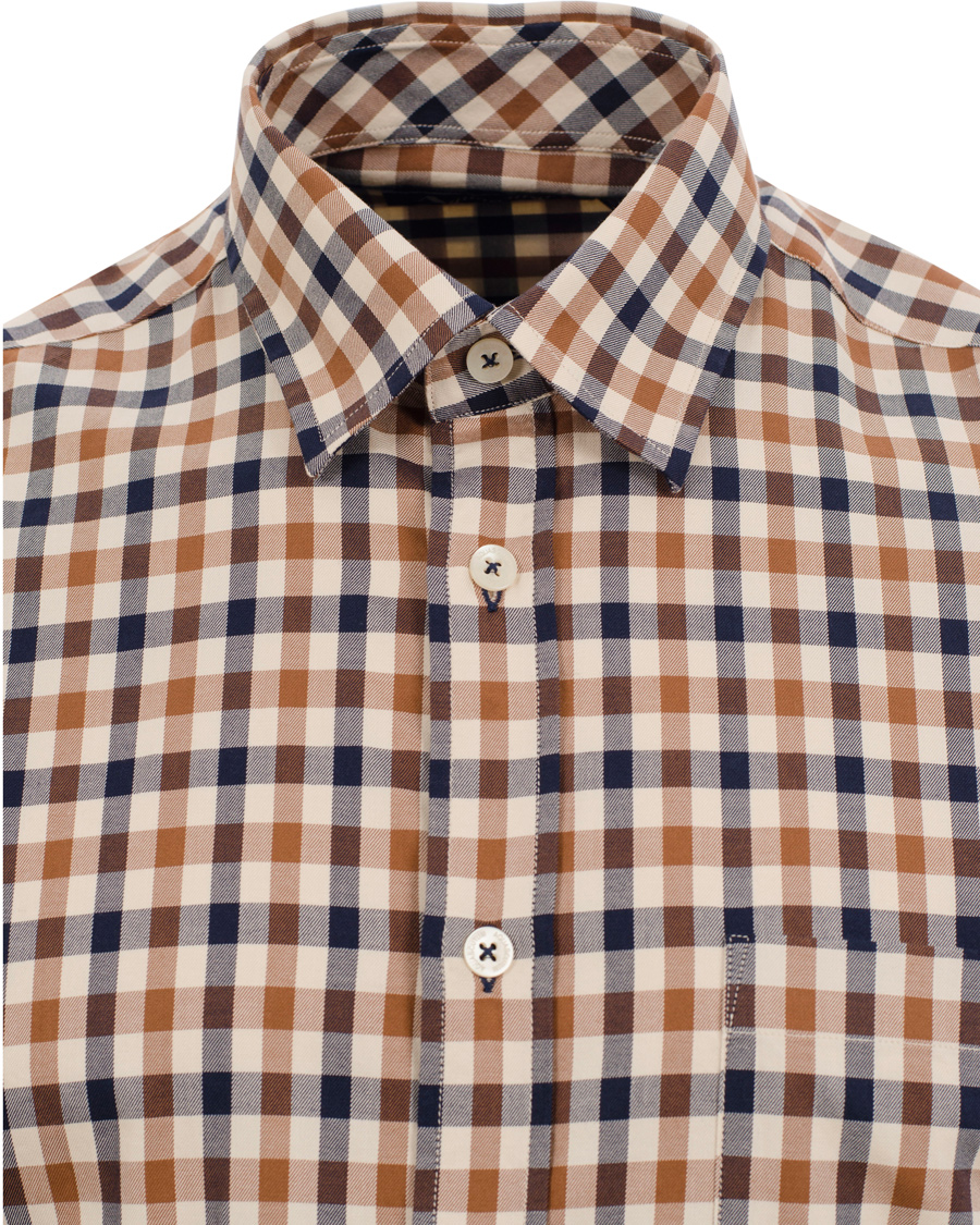 Aquascutum Club Check Shirt Vicuna at CareOfCarl