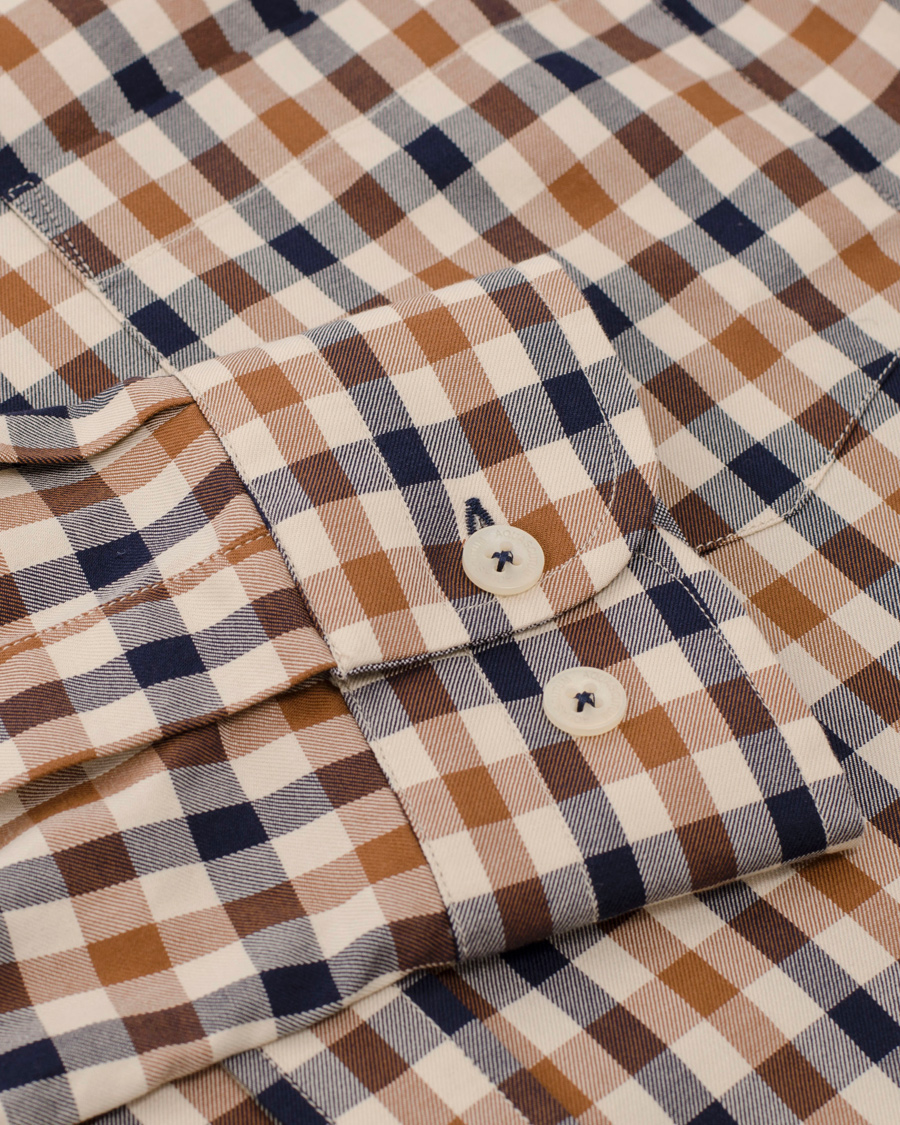 Aquascutum Club Check Shirt Vicuna at CareOfCarl