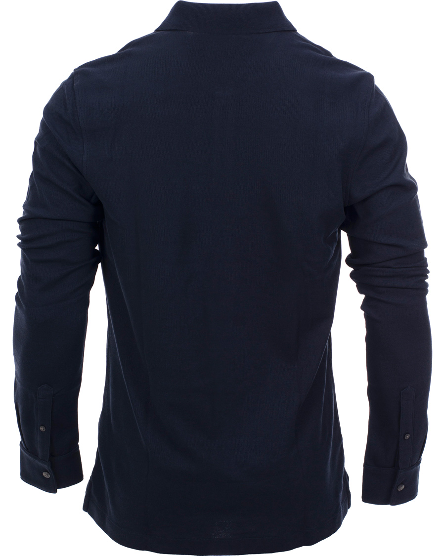 Aquascutum Long Sleeve Polo Navy at CareOfCarl