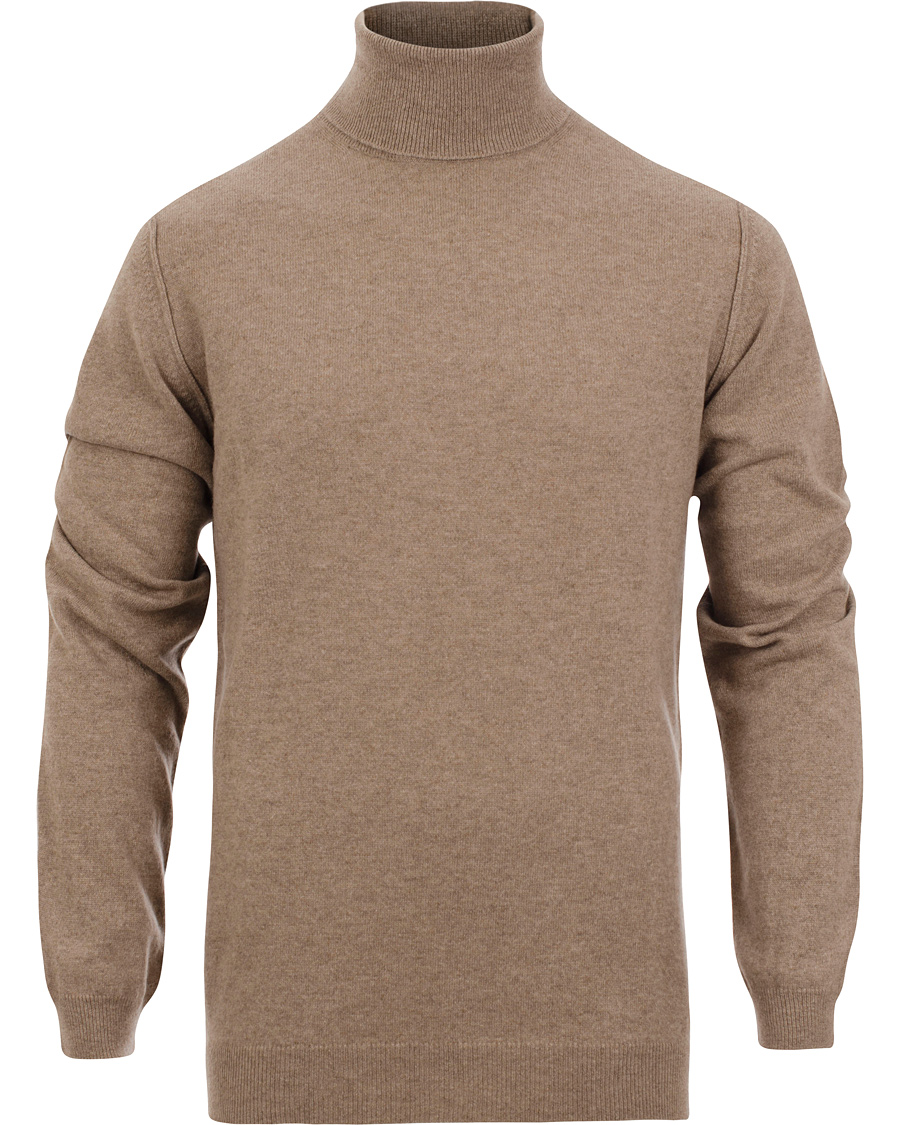 Aquascutum Hallem Cashmere Roll Neck Beige Camel at CareOfCarl