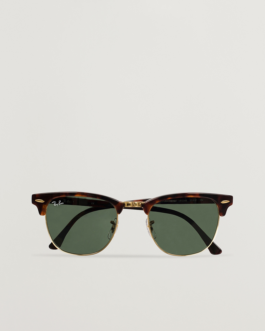 Ray-Ban Clubmaster Sunglasses Mock Tortoise/Crystal Green at 