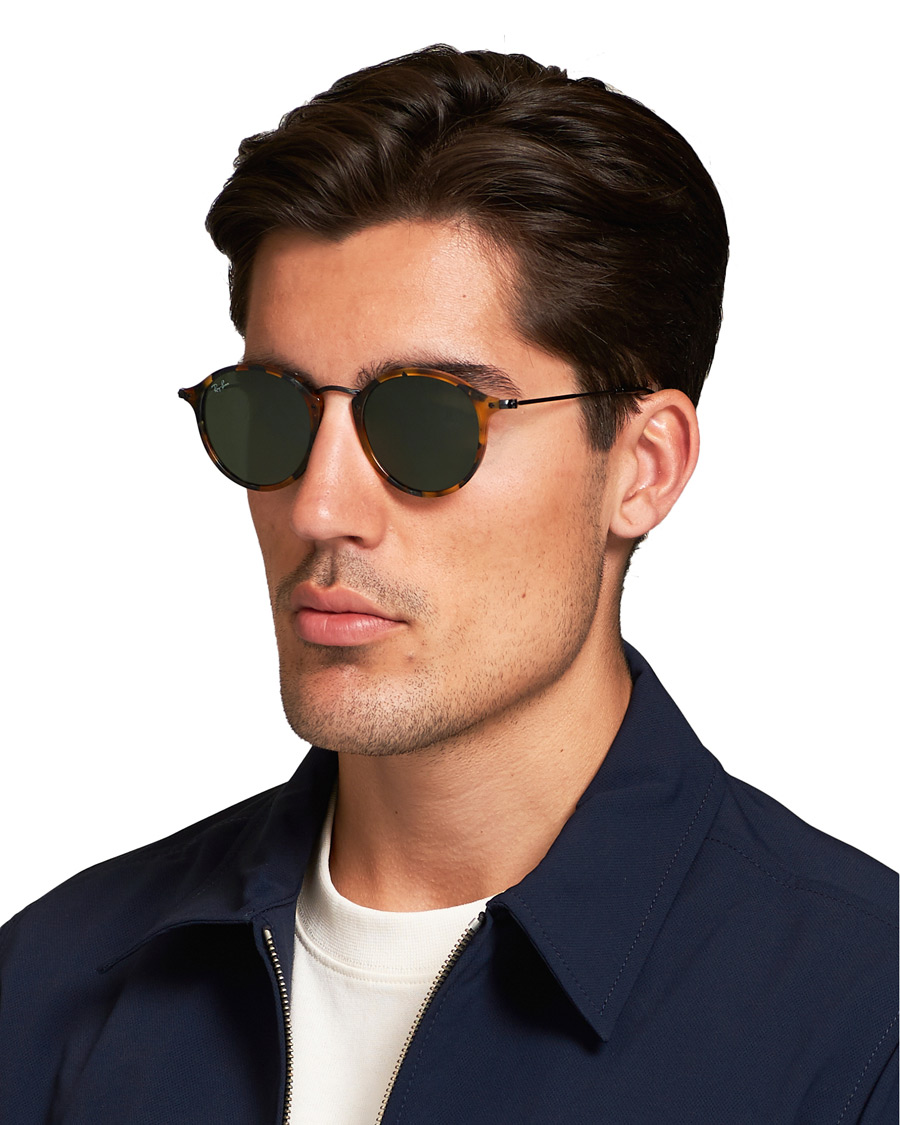 Ray-Ban RB2447 Acetat Round Sunglasses Spotted Black Havana/Green