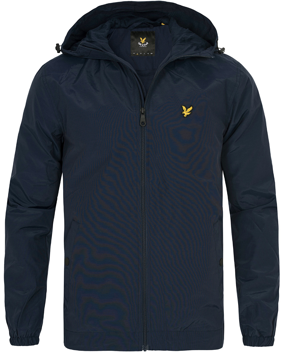 lyle and scott zip through hooded jacket navy