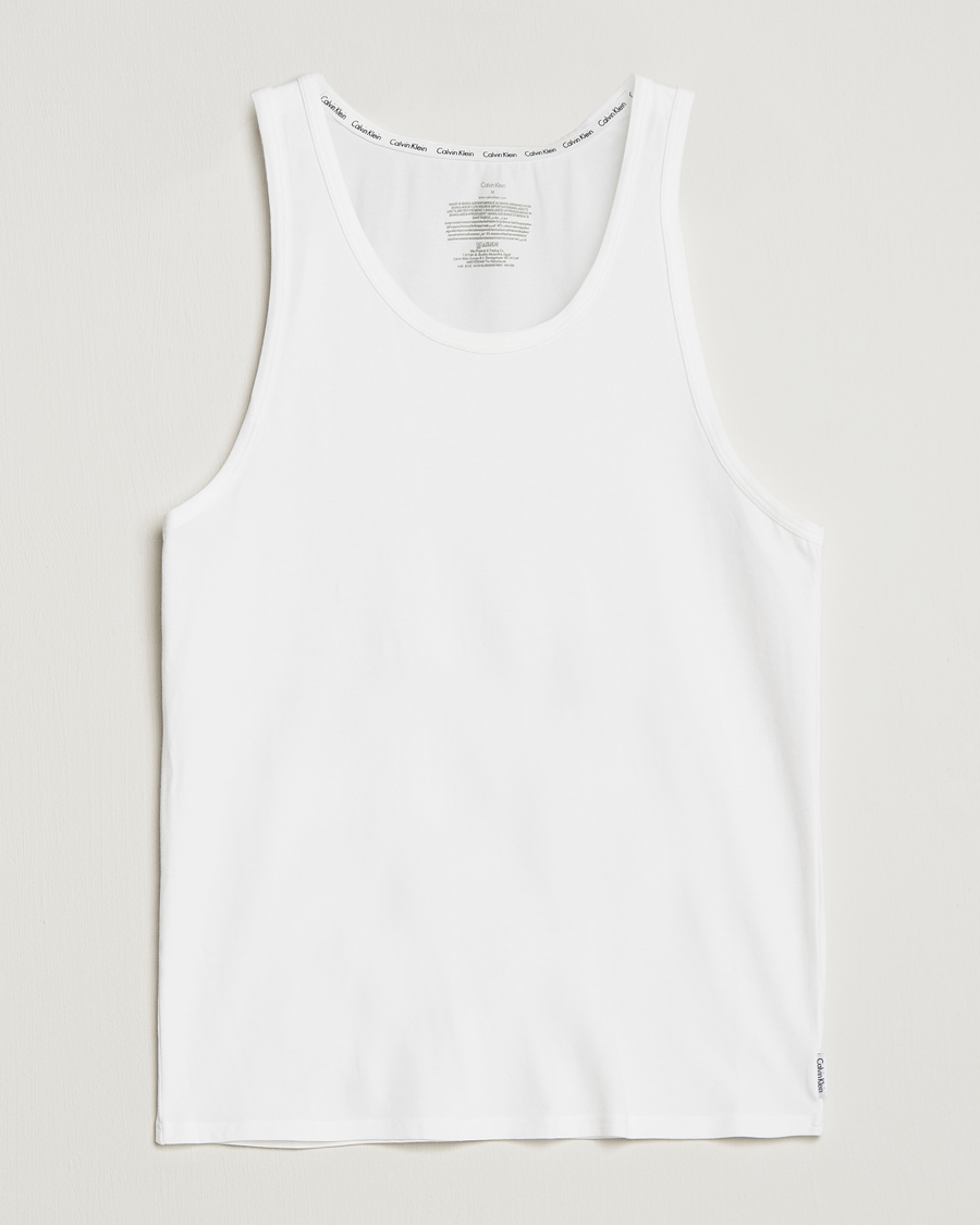 Calvin Klein Slim Rib Tank Top in White for Men
