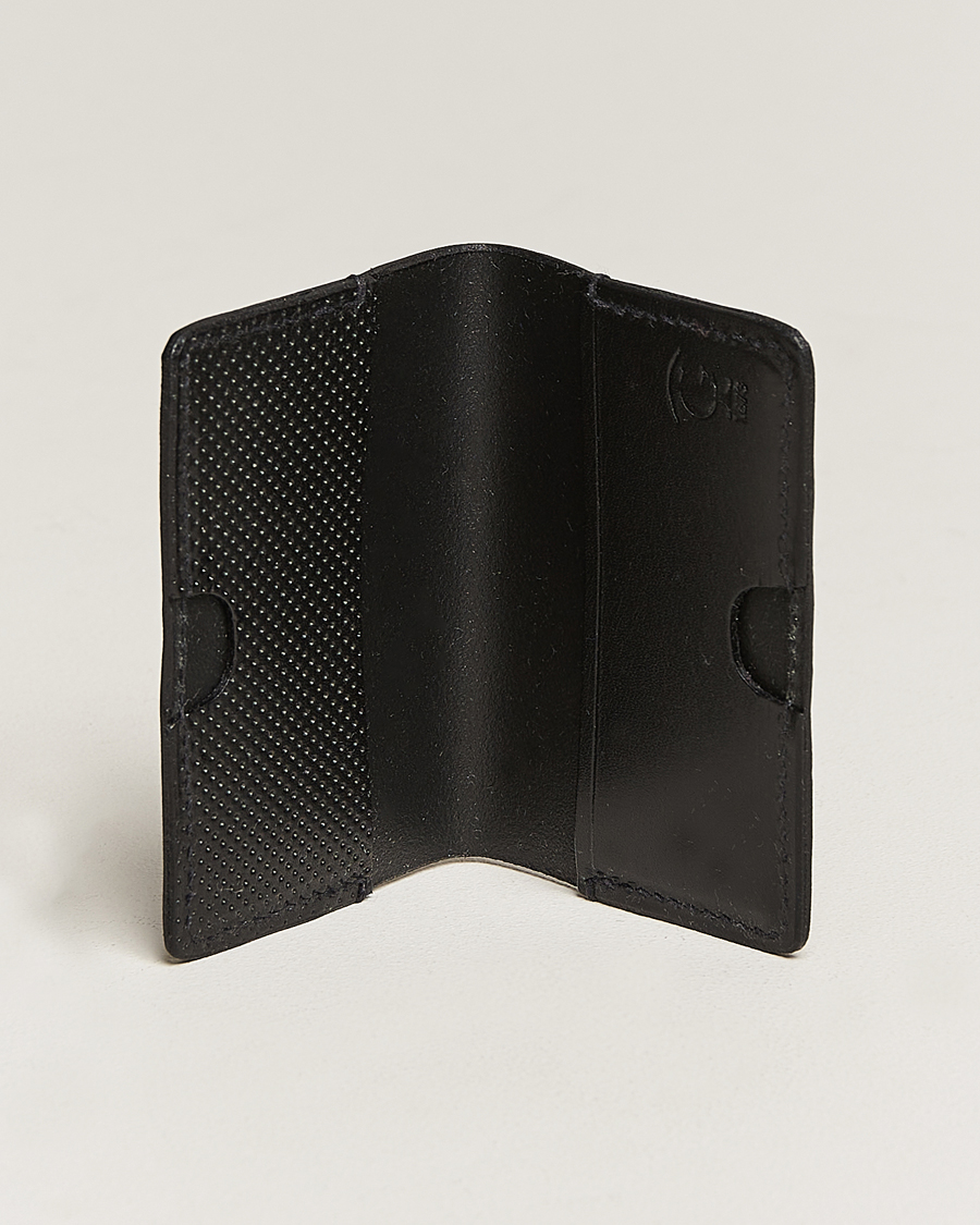 Black leather online card case