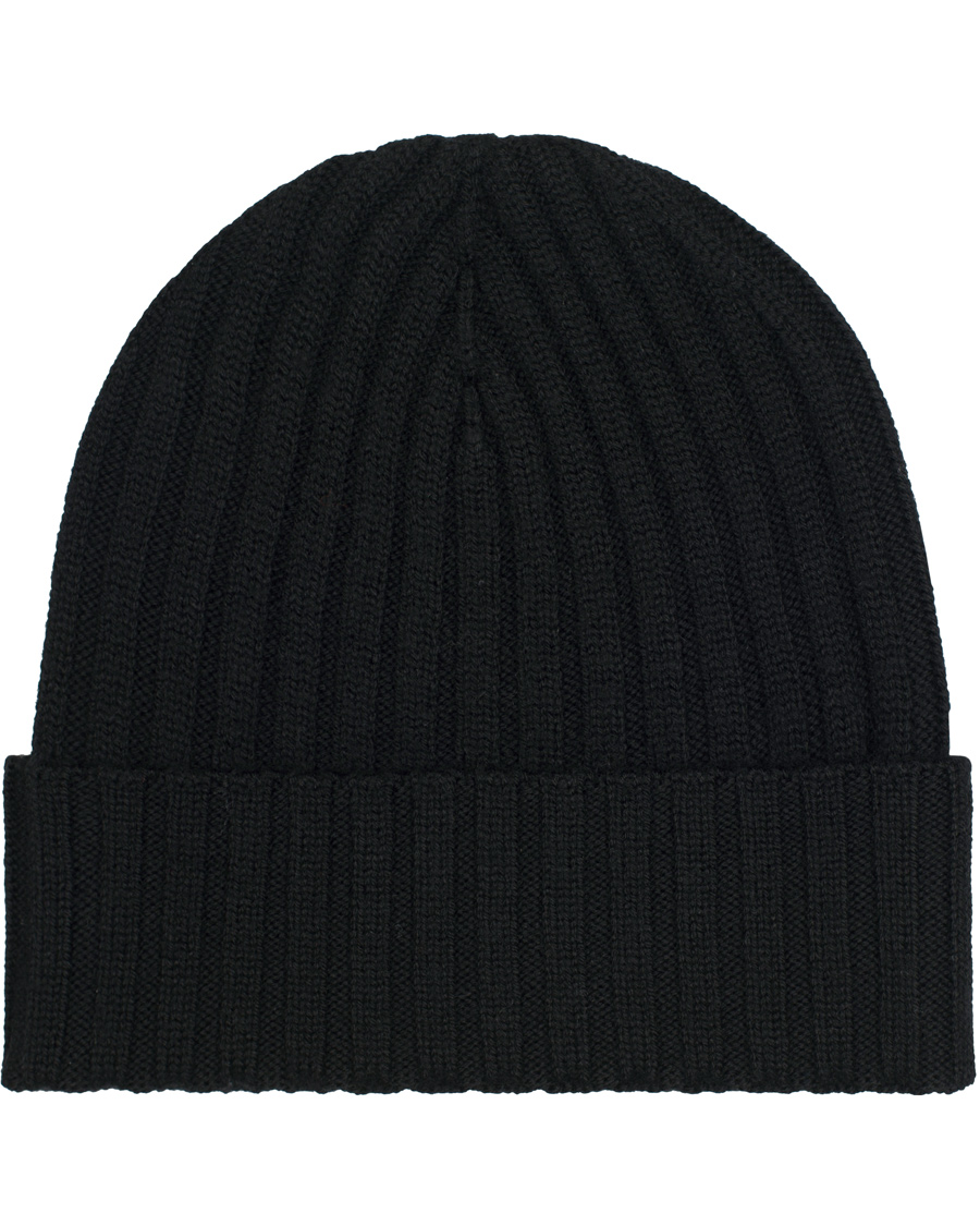 Amanda Christensen Rib Knitted Merino Cap Black hos ...