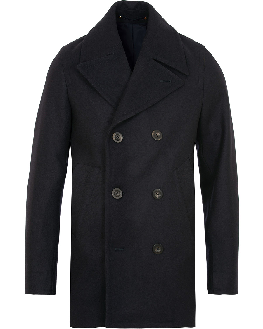 Private White V.C. Wool Melton Peacoat Midnight at CareOfCarl.com