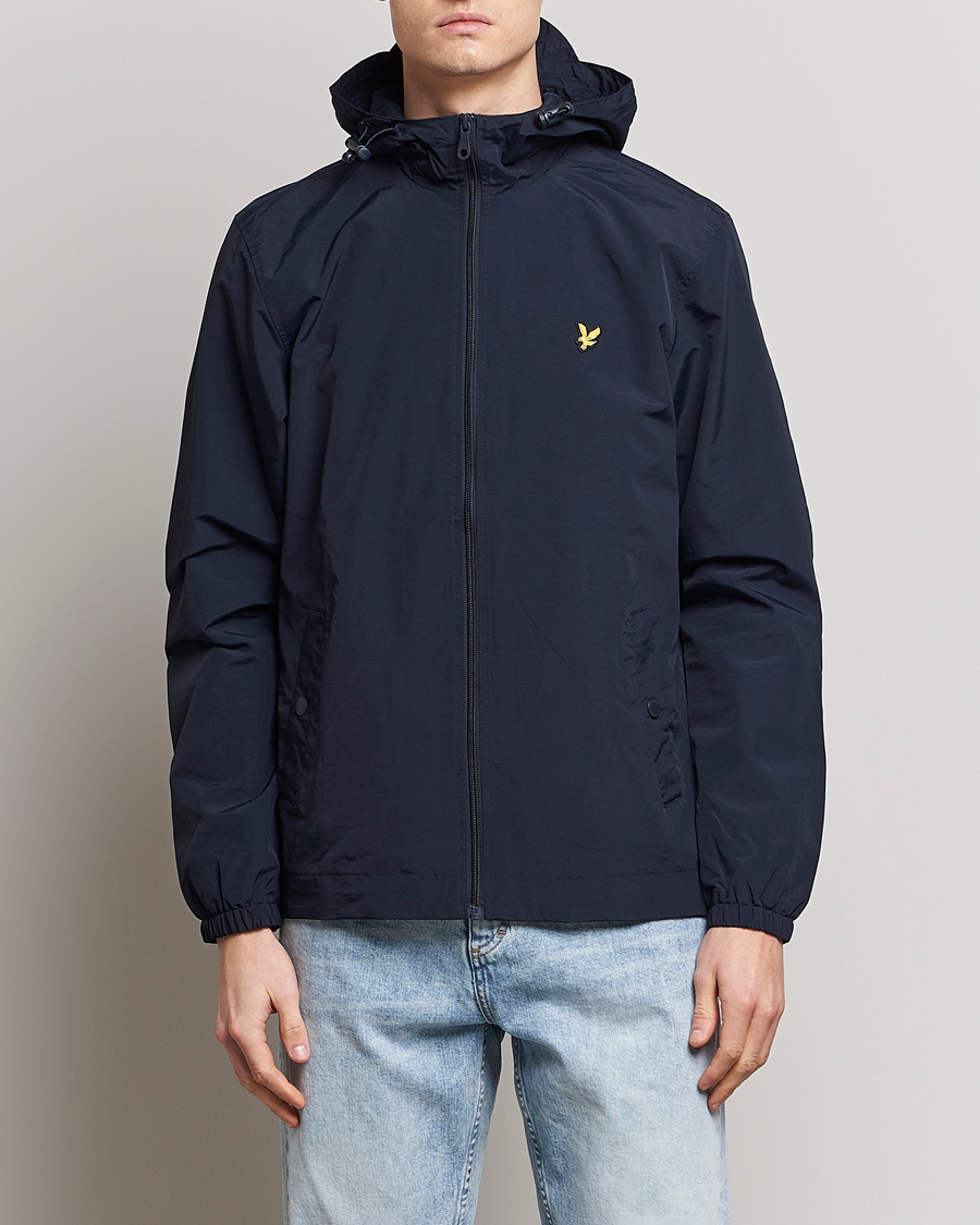 Lyle and scott zip through sale hooded jacket navy