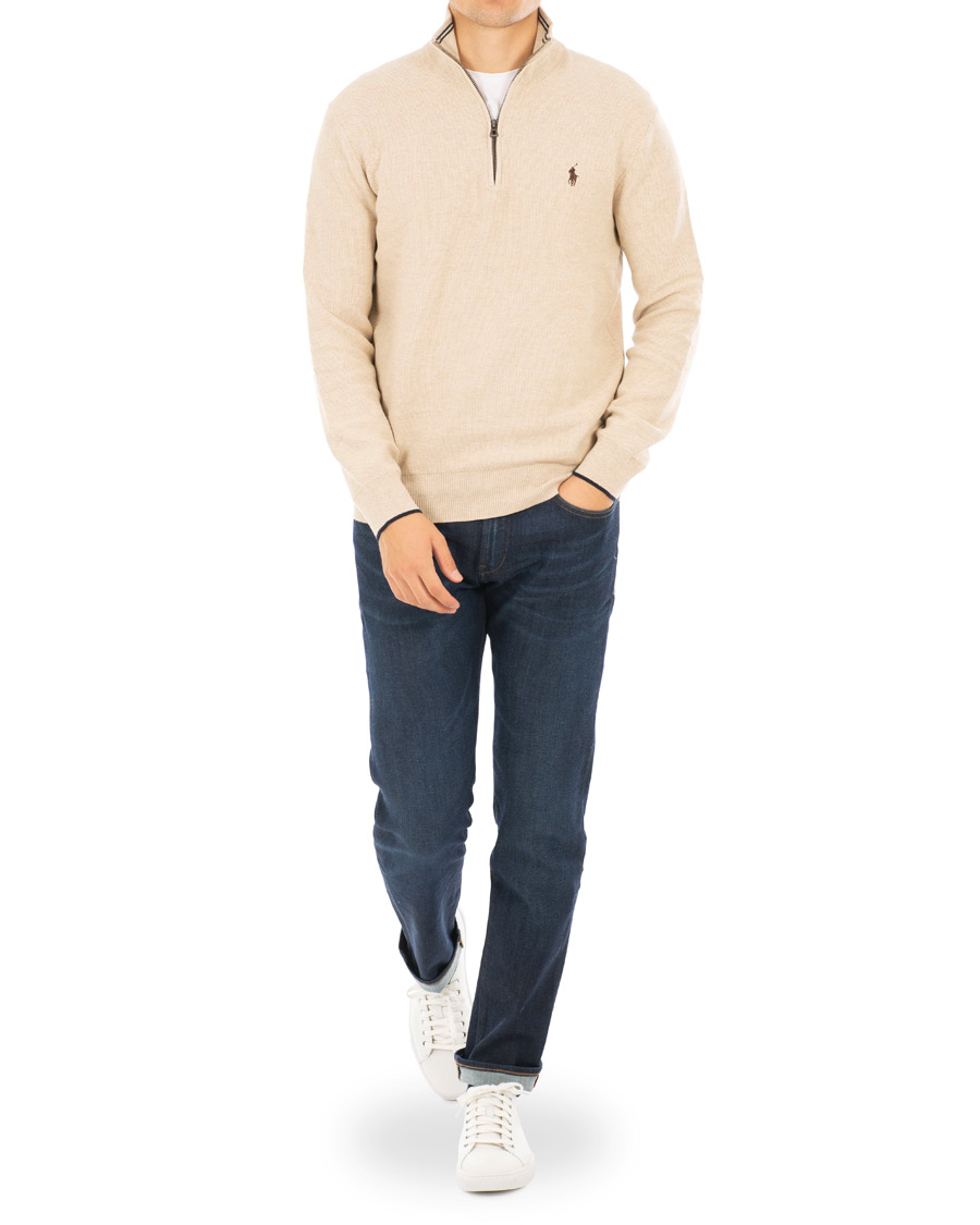 Polo Ralph Lauren Texture Half Zip Oatmeal Heather at CareOfCarl.com