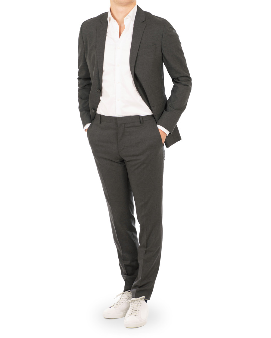 Calvin Klein Wool Stretch Trousers Asphalt at