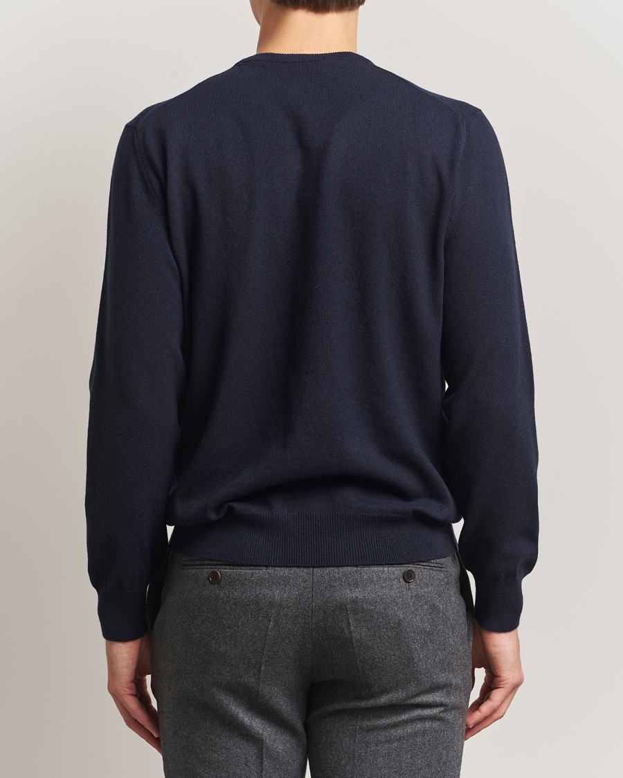 Men | Sweaters & Knitwear | Piacenza Cashmere | Cashmere Crew Neck Sweater Navy
