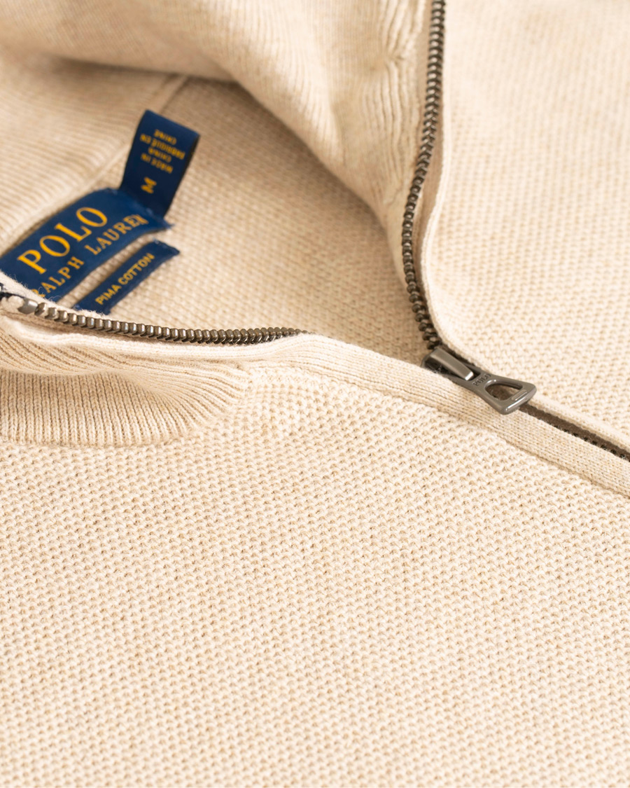 Polo Ralph Lauren Texture Half Zip Oatmeal Heather at CareOfCarl.com