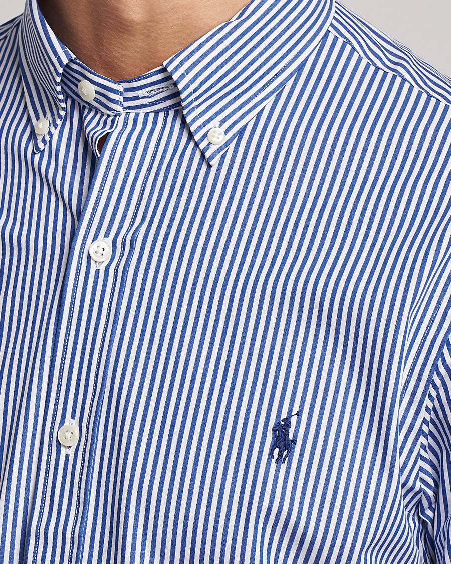 Polo Ralph Lauren Slim Fit Big Stripe Poplin Shirt Blue/White at CareOfCarl
