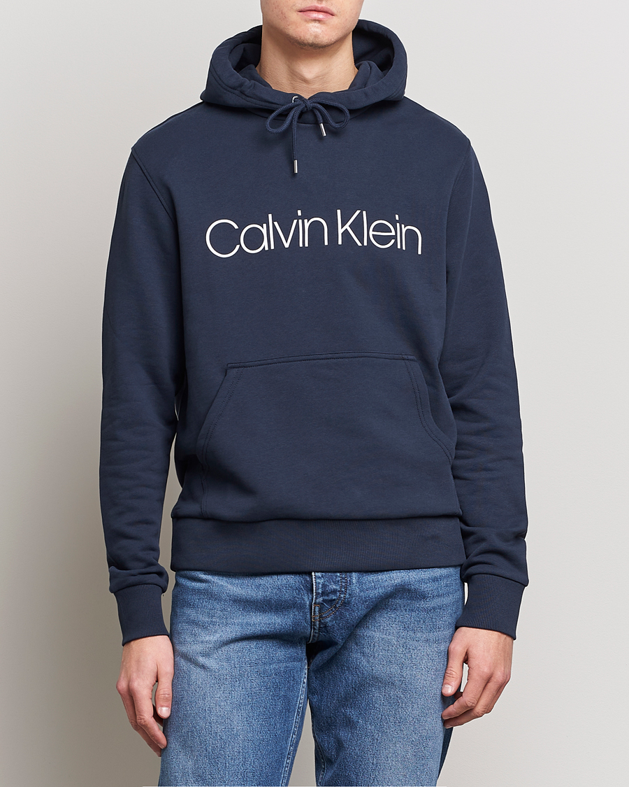Men |  | Calvin Klein | Front Logo Hoodie Navy