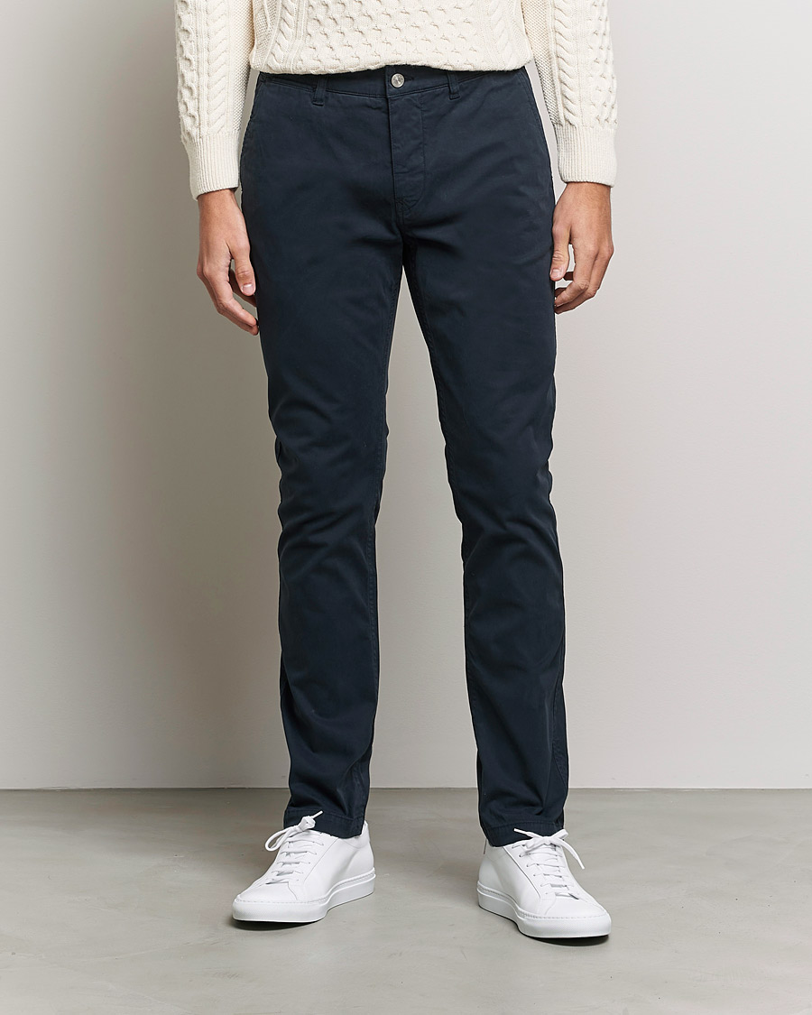 NN07 Marco Slim Fit Stretch Chinos Navy Blue at CareOfCarl.com