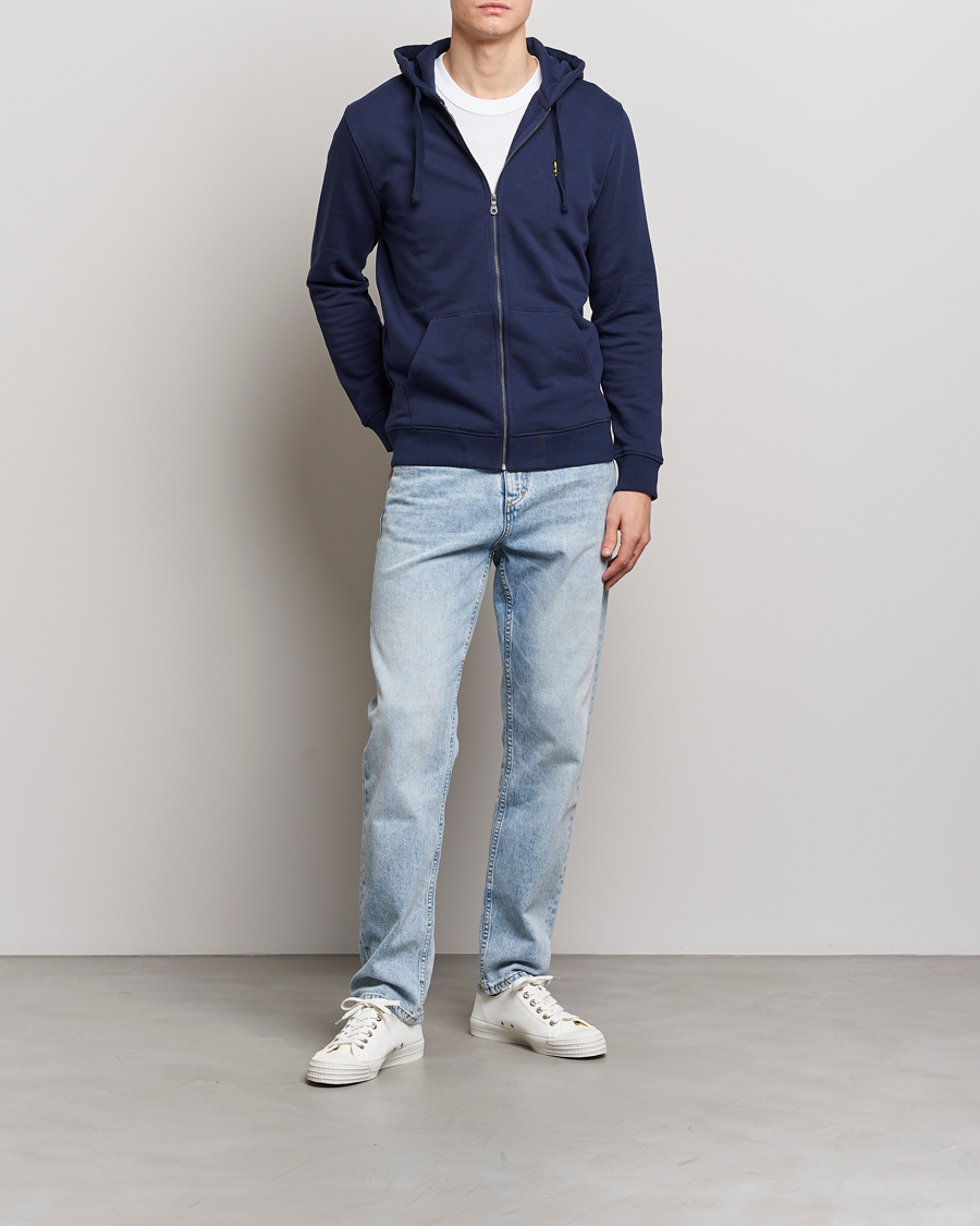 Lyle Scott Zip Full Zip Hoodie Navy at CareOfCarl