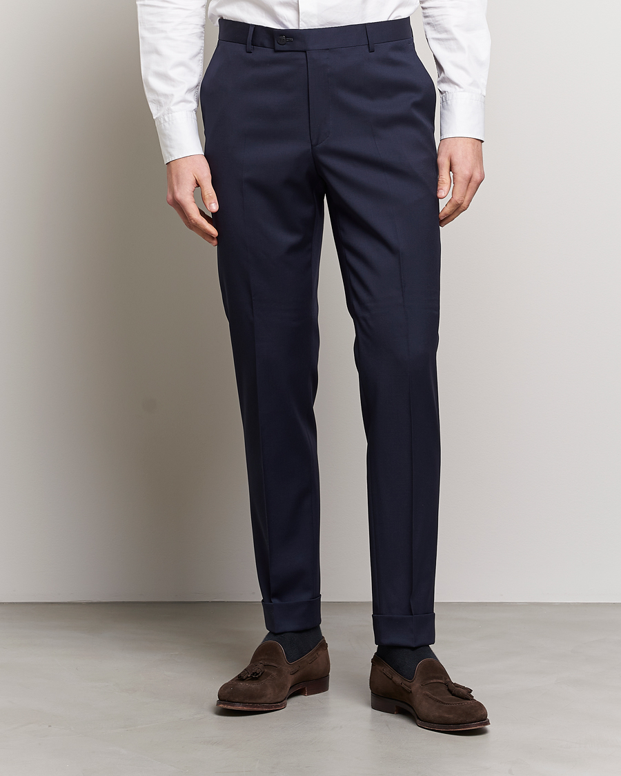 Men |  | Morris Heritage | Morris Prestige Wool Suit Trousers Navy