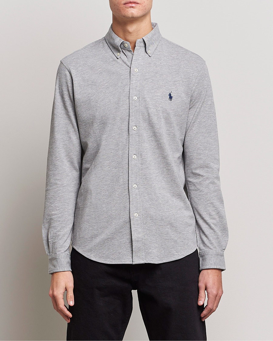 Ralph lauren featherweight mesh shirt grey on sale