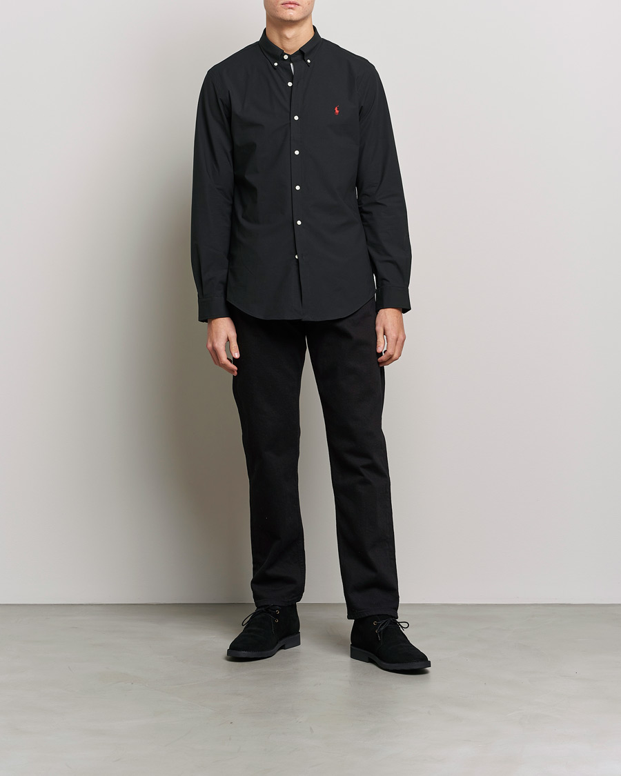 Ralph lauren black poplin shirt deals