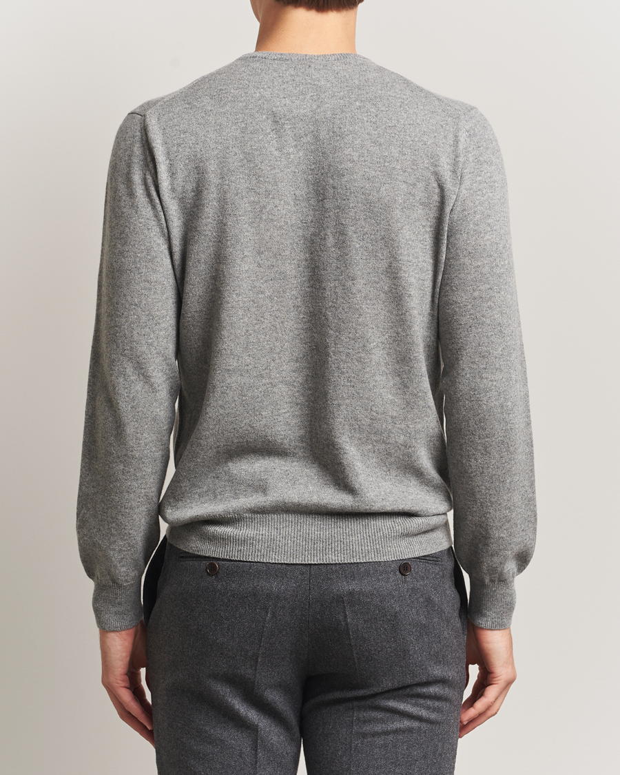 Men | Sweaters & Knitwear | Piacenza Cashmere | Cashmere Crew Neck Sweater Light Grey