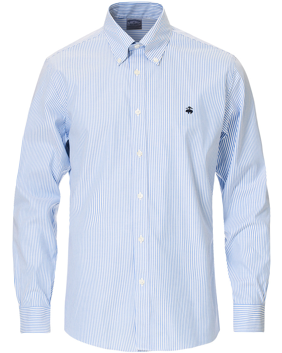 Brooks Brothers Regent Fit Non Iron Striped Shirt Light Blue at CareOfCarl.