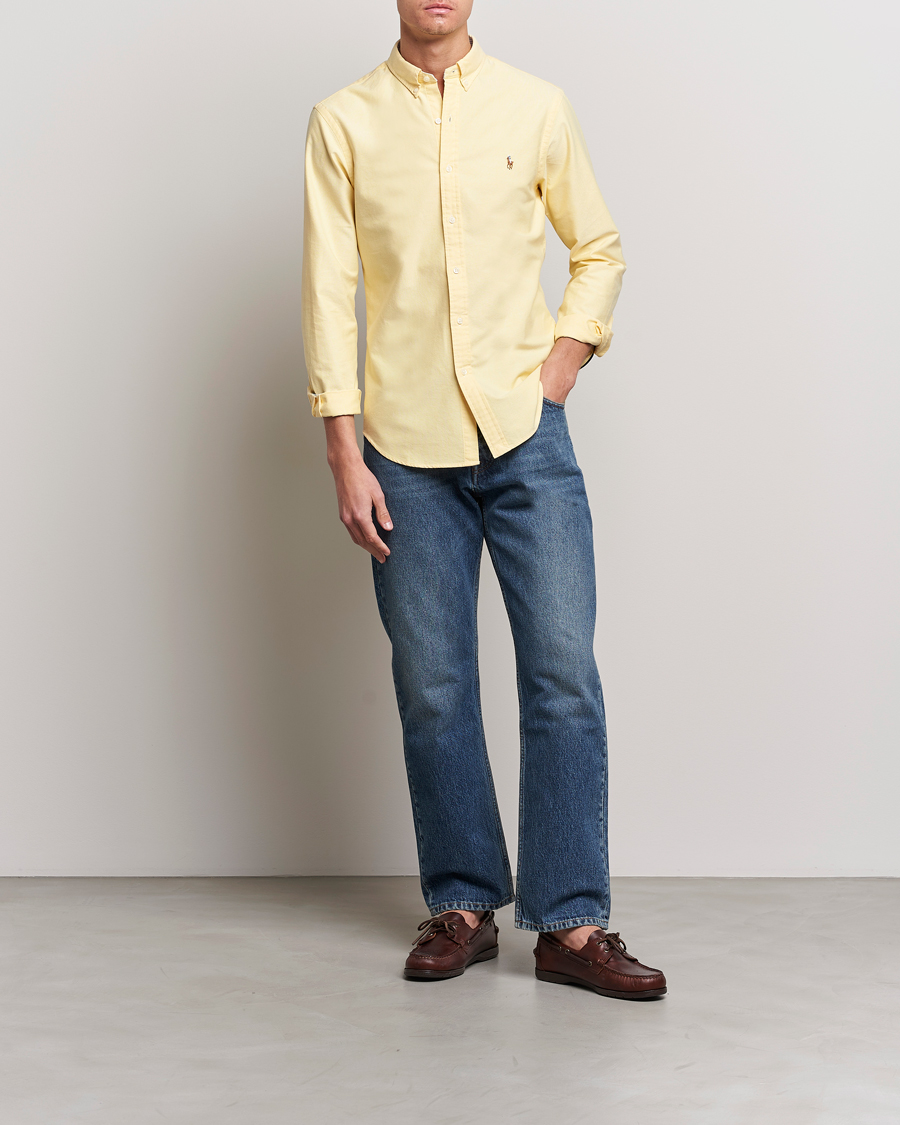 Ralph lauren yellow oxford hot sale shirt