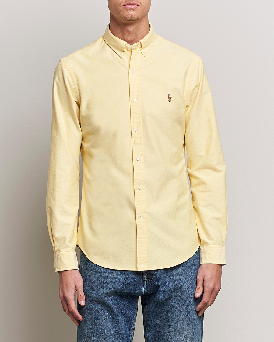 Polo Ralph Lauren Slim Fit Oxford Button Down Shirt Yellow Oxford at CareOf