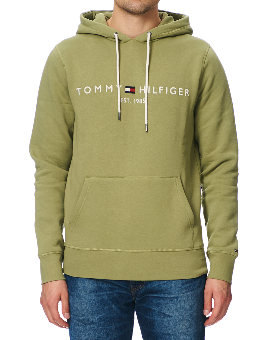Tommy Faded Olive Hilfiger Hoodie Logo at