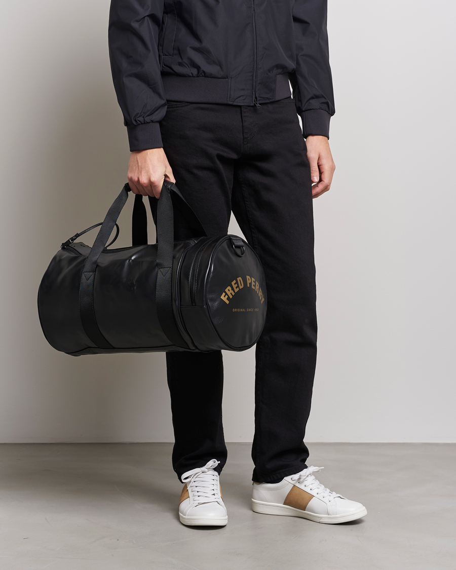 Fred Perry Tonal Barrel Bag Black at CareOfCarl