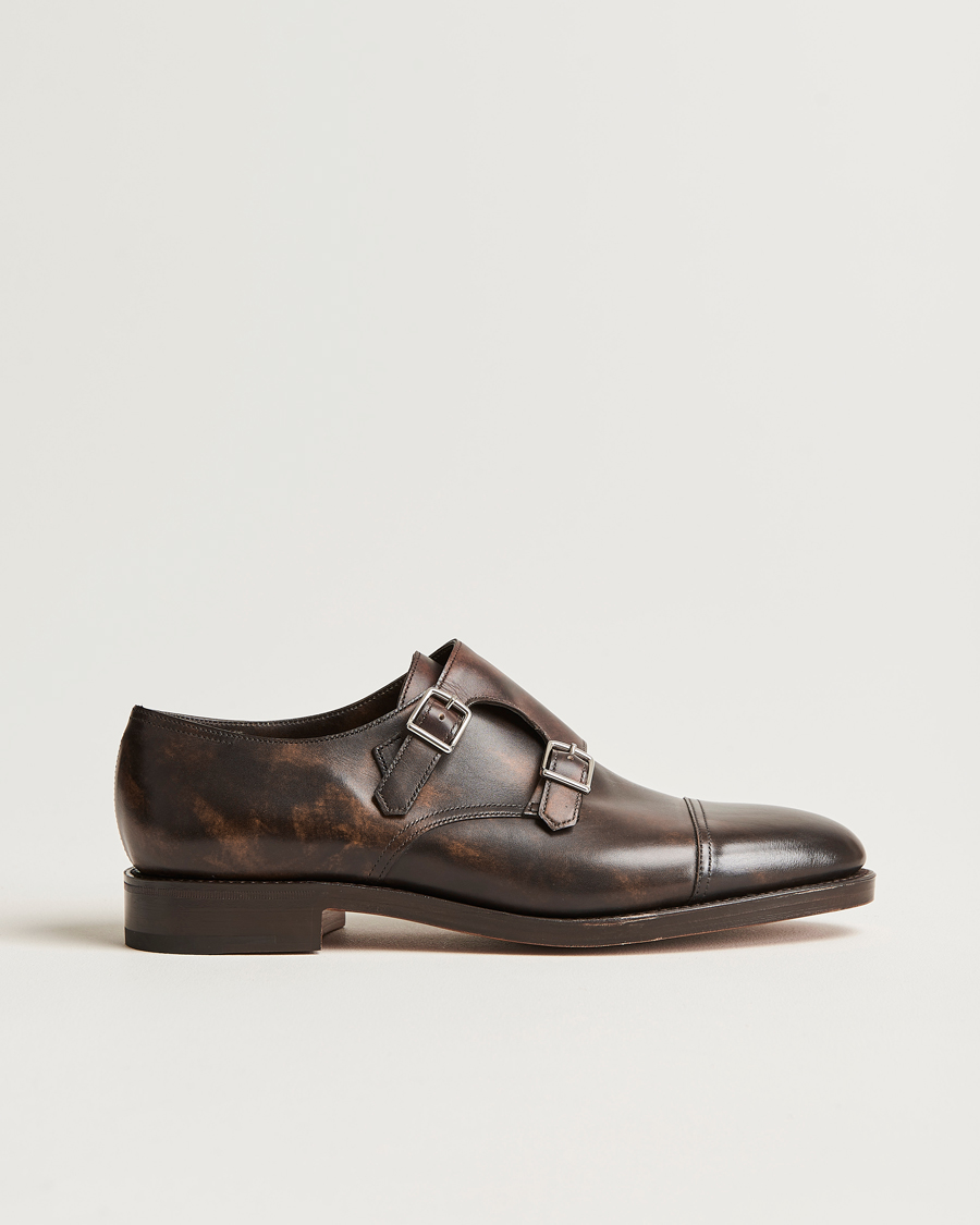 John Lobb William Double Monkstrap Dark Brown Calf at CareOfCarl.com