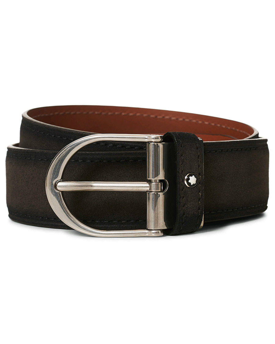 Montblanc Horseshoe Leather Buckle Belt Brown