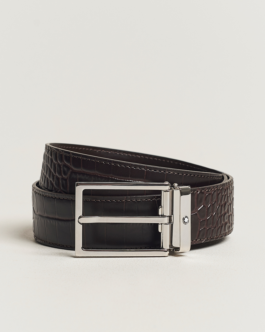 Buy Montblanc Horseshoe buckle smoke/tan colors 35 mm reversible leather  belt at Johnson Watch