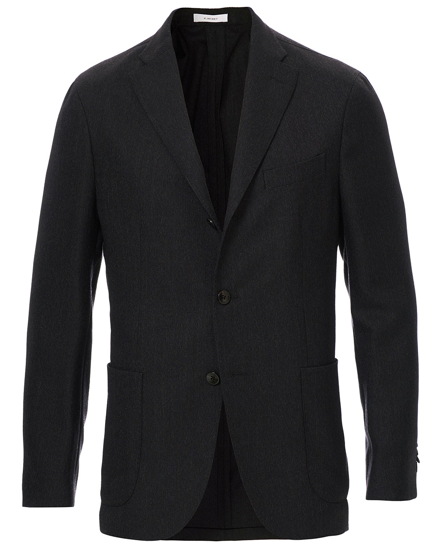 Boglioli K Jacket Hopsack Blazer Charcoal at CareOfCarl.com