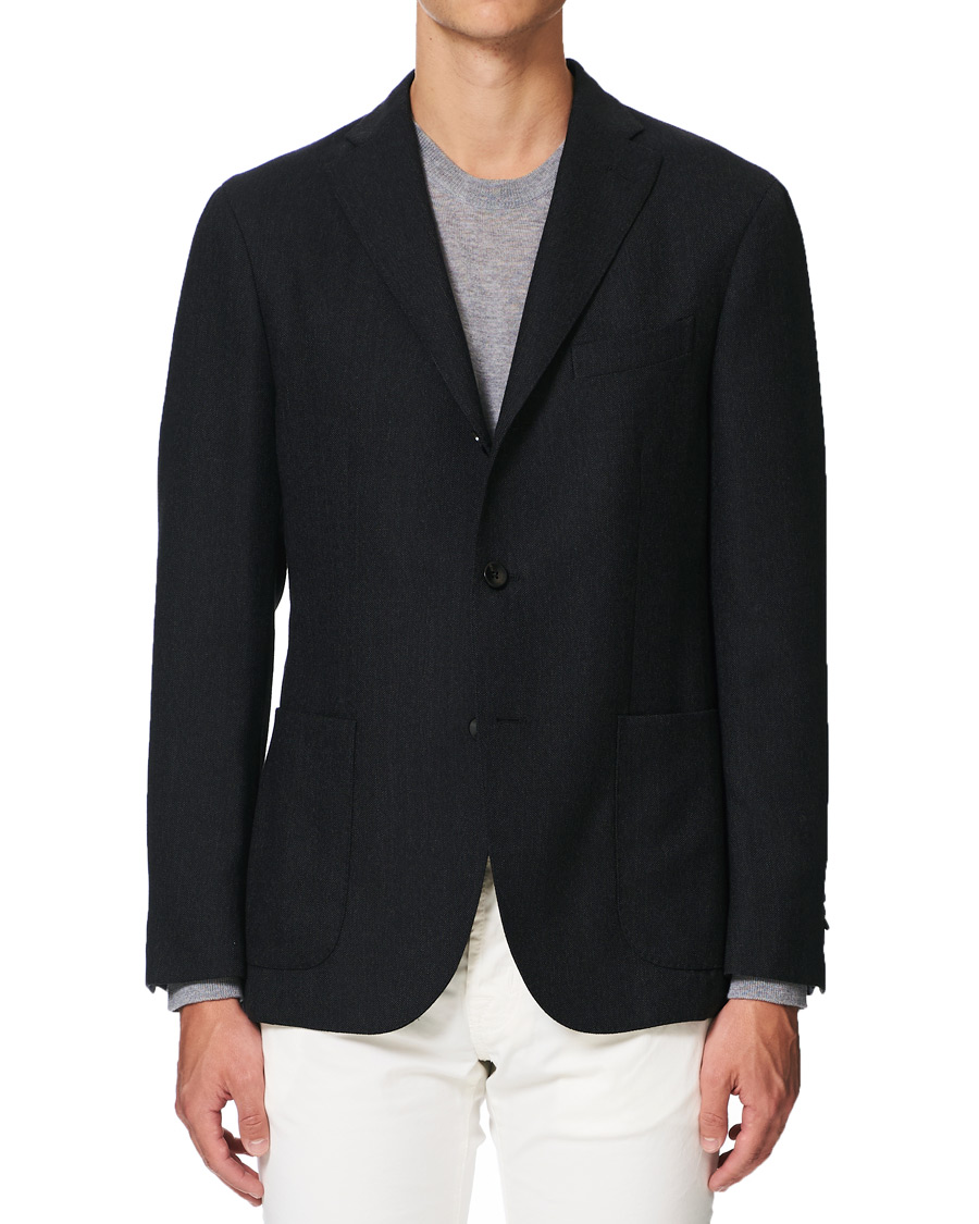 Boglioli K Jacket Hopsack Blazer Charcoal at CareOfCarl.com