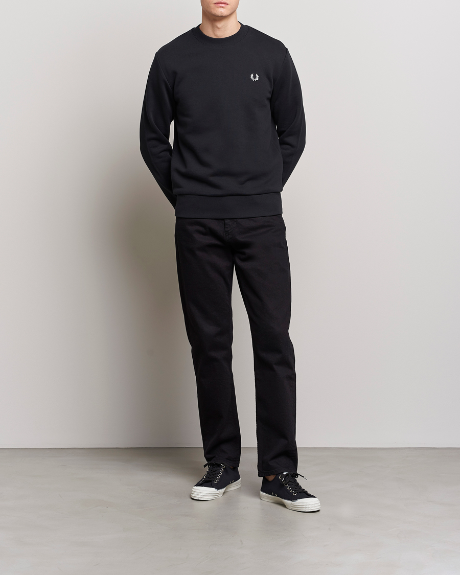 Fred Perry Crew Neck Sweatshirt Black at CareOfCarl