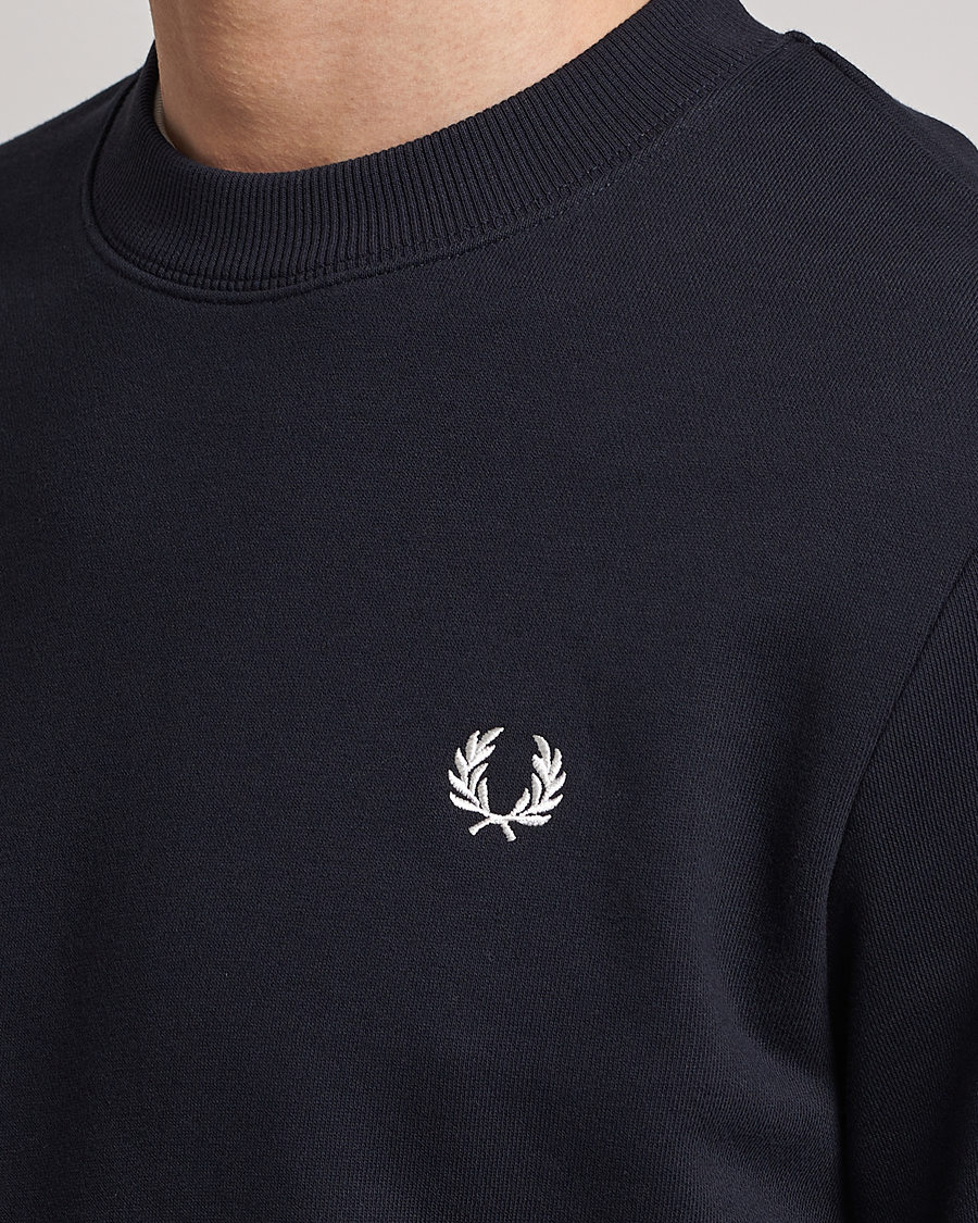 Fred Perry Crew Neck Sweatshirt Navy at CareOfCarl.com