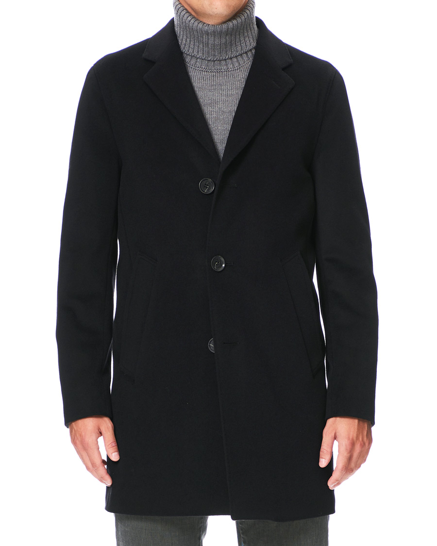 Oscar Jacobson Storvik Wool/Cashmere Coat Black at CareOfCarl.com