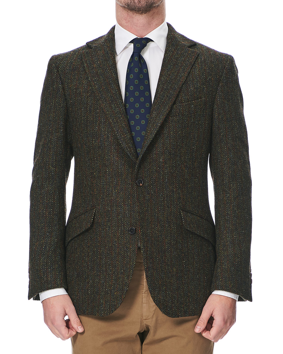 Harris tweed green on sale jacket