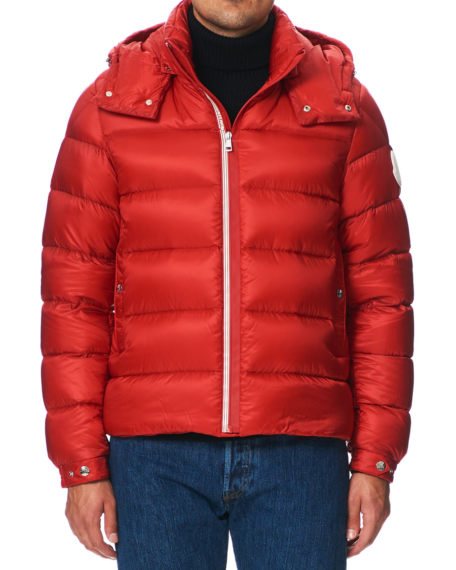 Moncler Arves Down Hooded Jacket Red at CareOfCarl.com