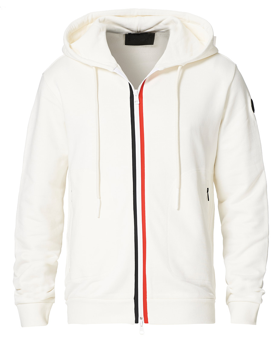 Moncler Stripe Sweat Hoodie White at CareOfCarl