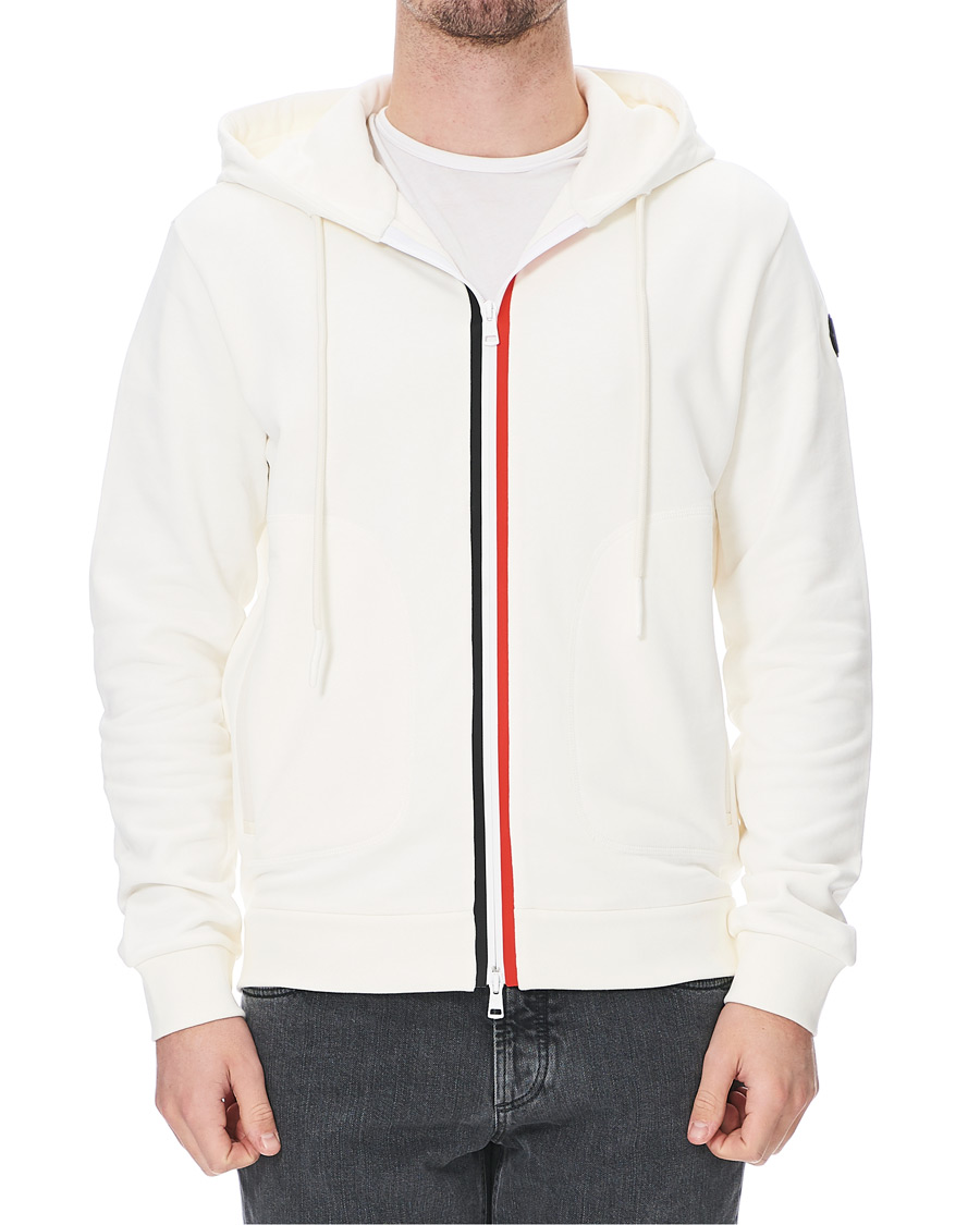 Moncler Stripe Sweat Hoodie White at CareOfCarl