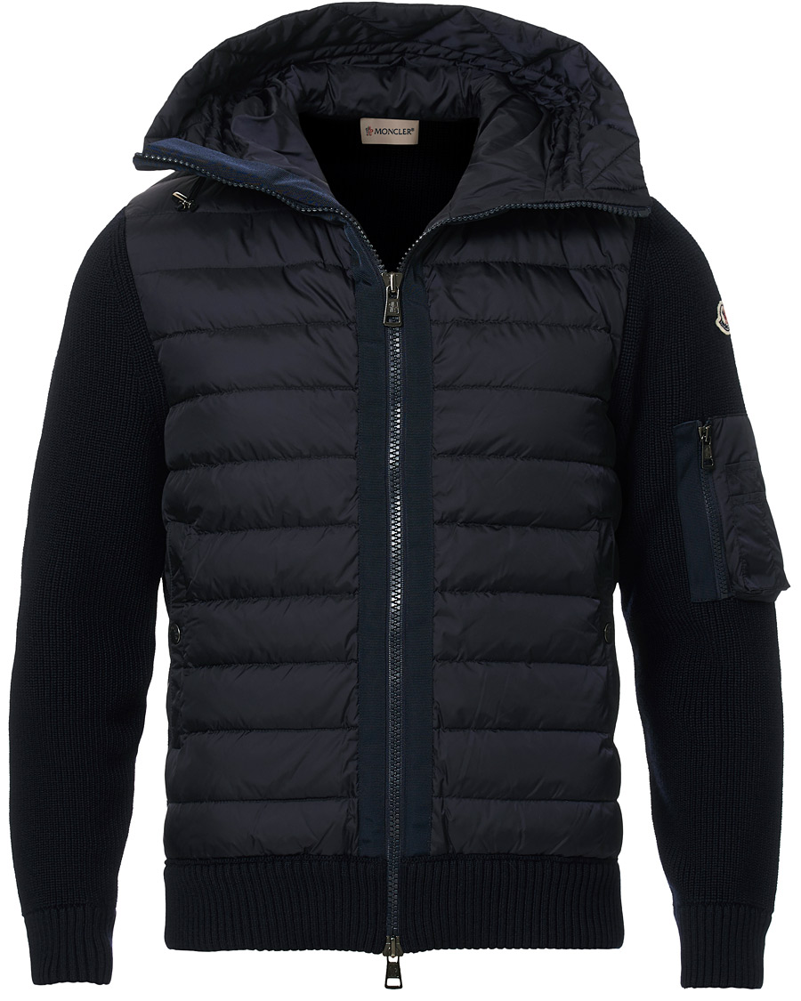 Moncler Hybrid Full Zip Hoodie Navy at CareOfCarl