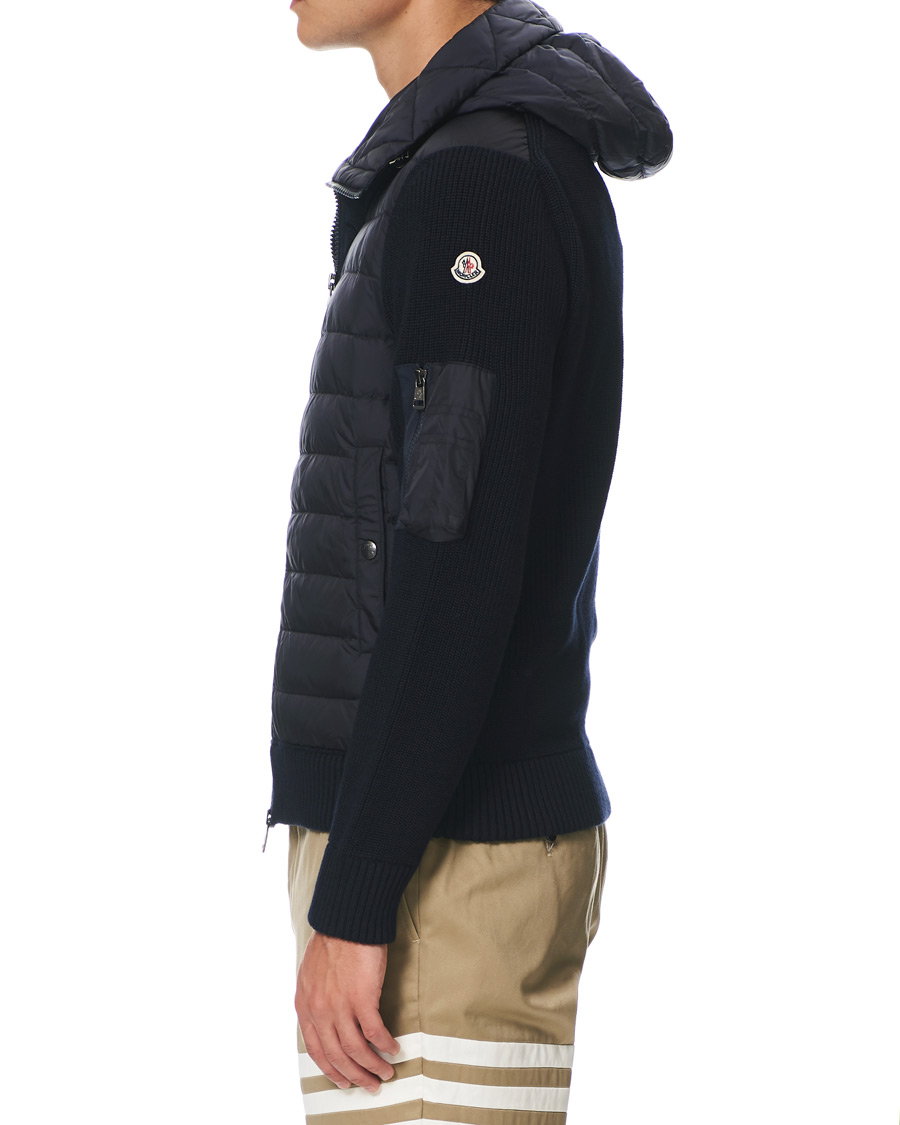 Moncler Hybrid Full Zip Hoodie Navy at CareOfCarl