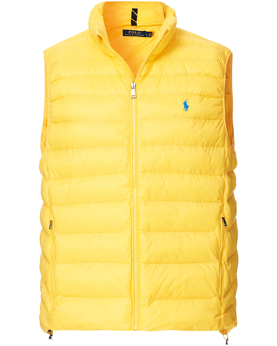 yellow polo vest